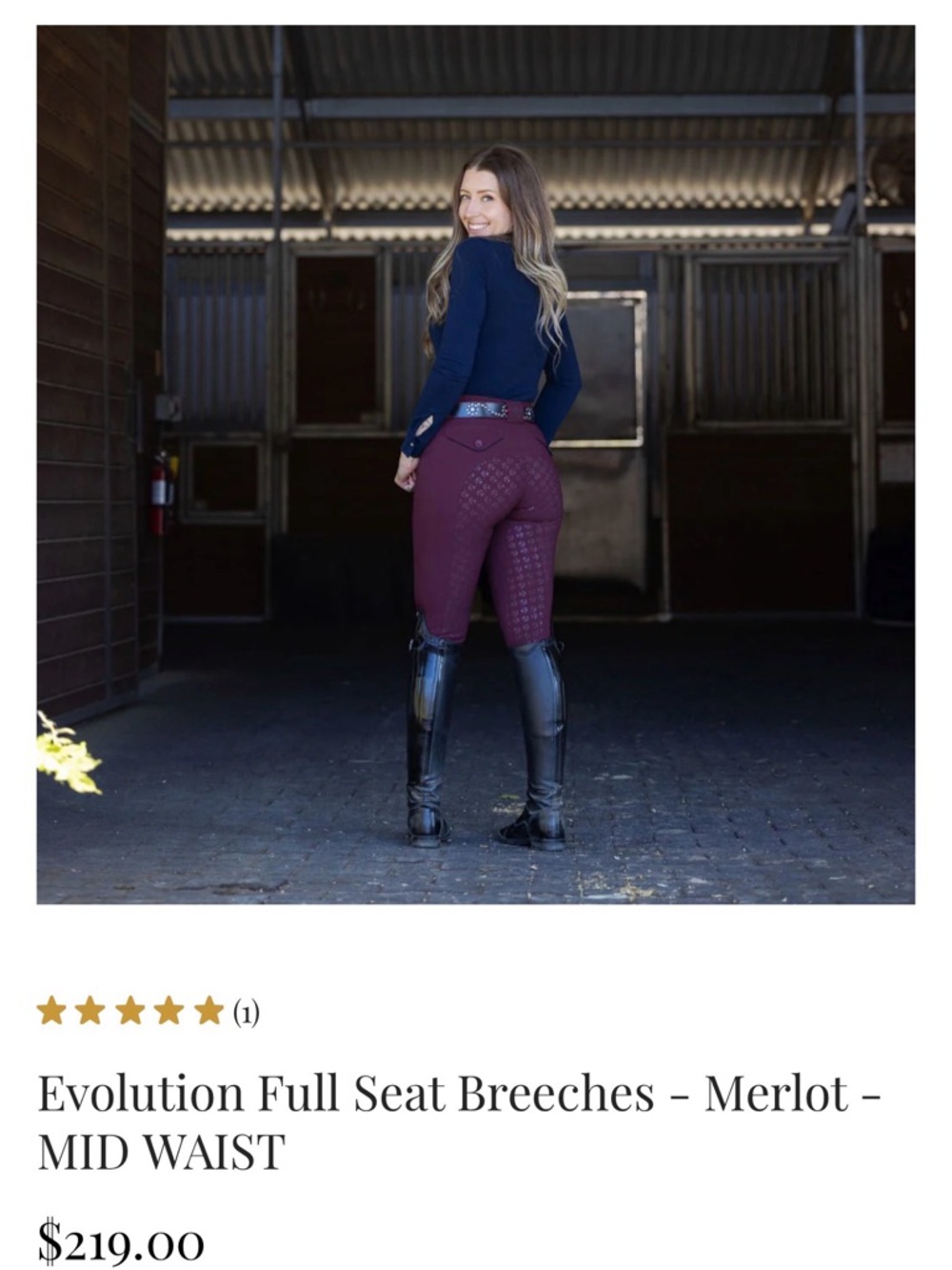 Halter Ego Evolution Full Seat Breeches - Merlot